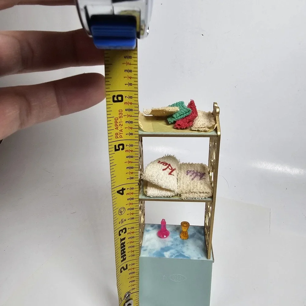 Vintage Ideal Dollhouse Bathroom Cabinet Unique‎ Towel and Accessories Storage